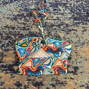Colorful Abstract Print Halter Top